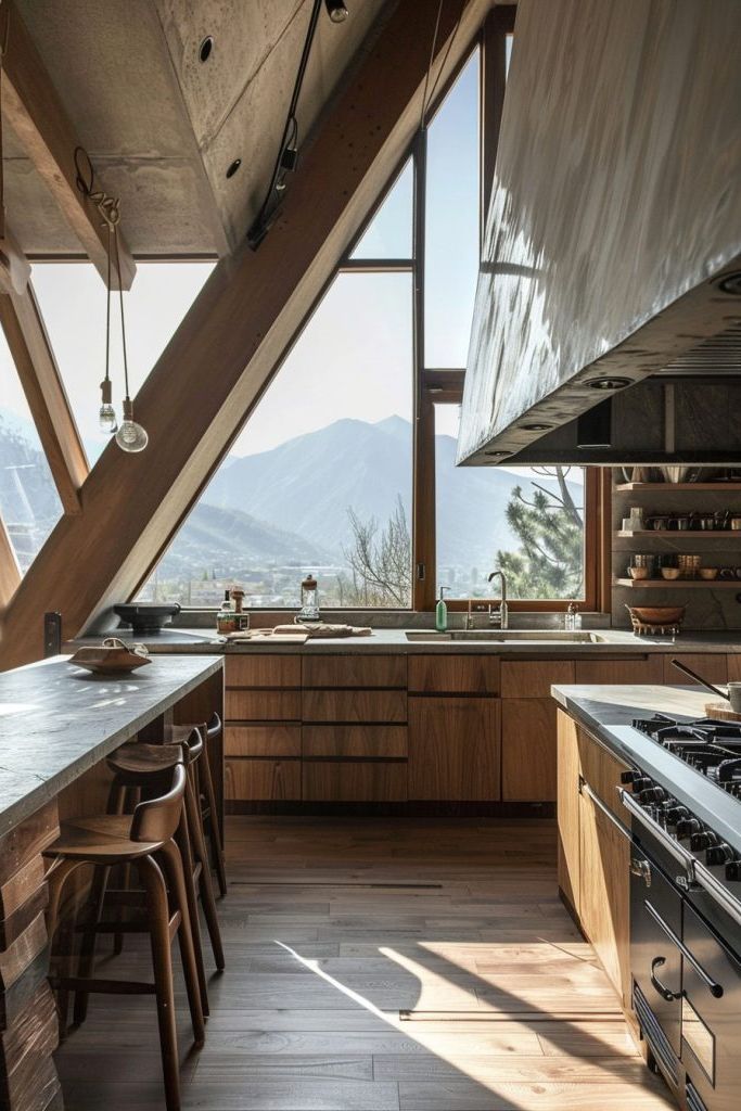 a frame window kitchen