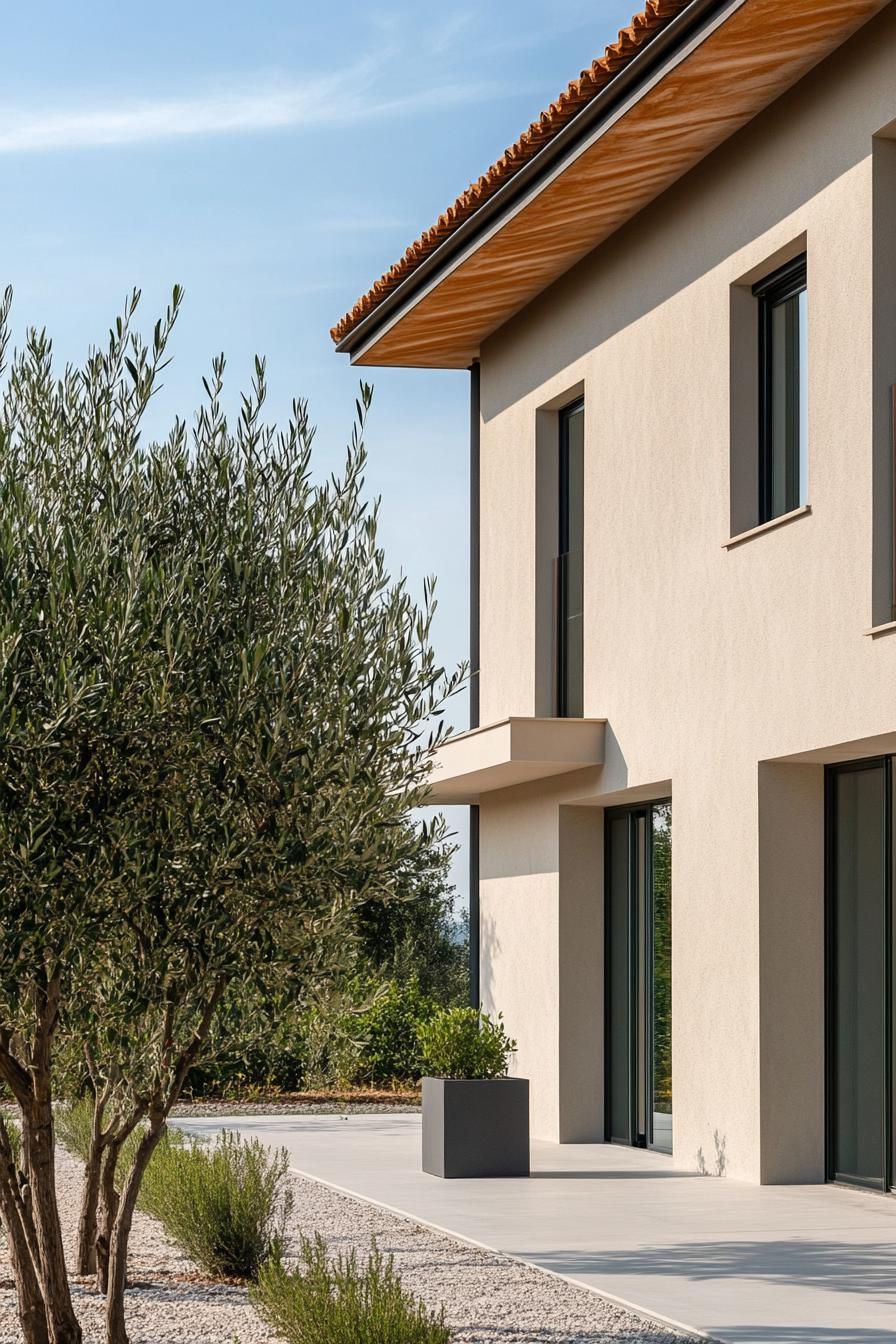 modern big villa Italian countryside with olive groves 3