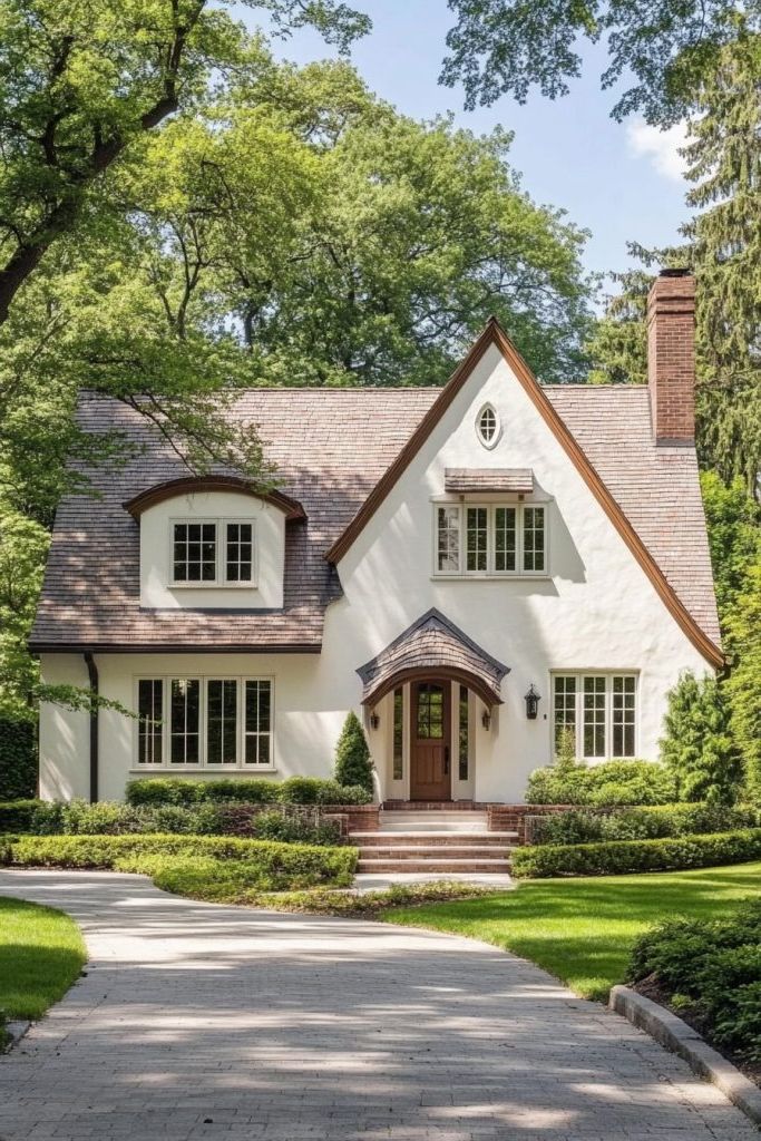 cottage house white facade 4