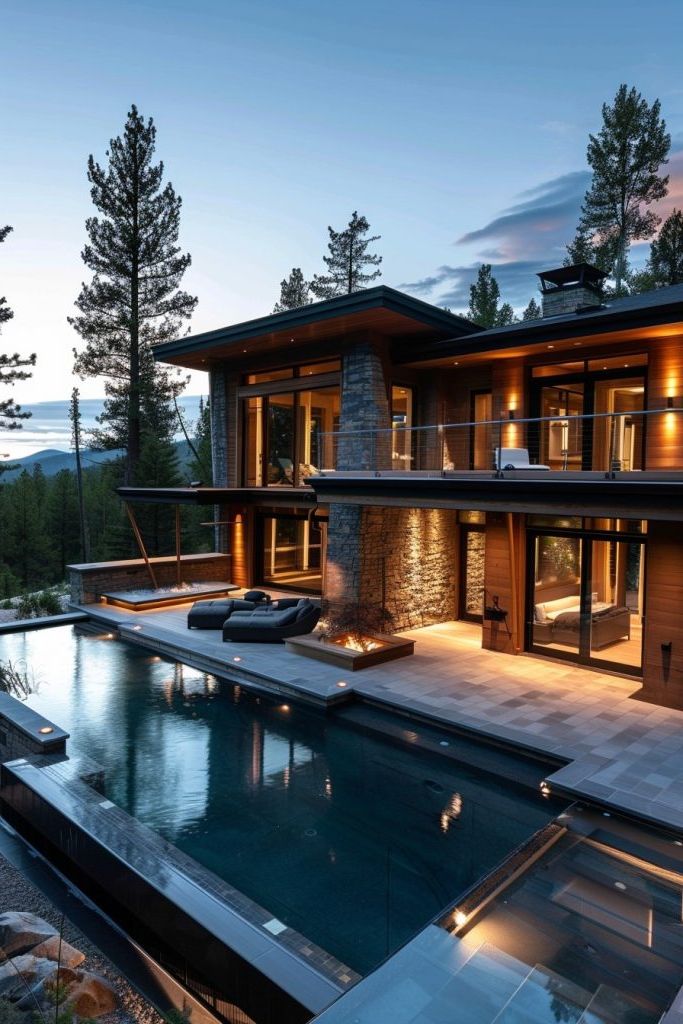 Elevated Pool Deck With Transparent Walls