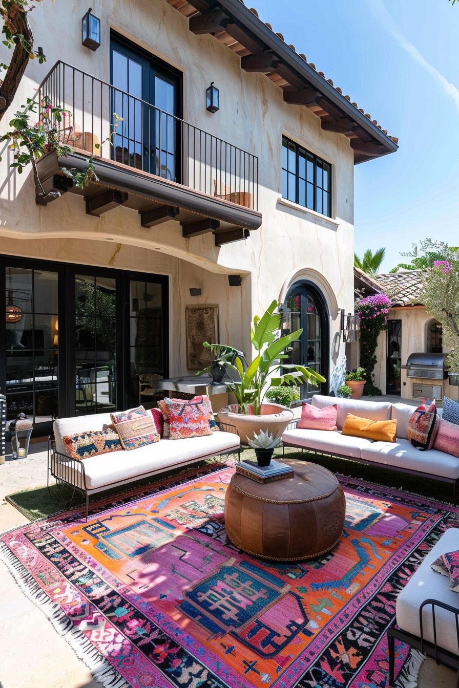 mediterranean house outdoor patio rug 3