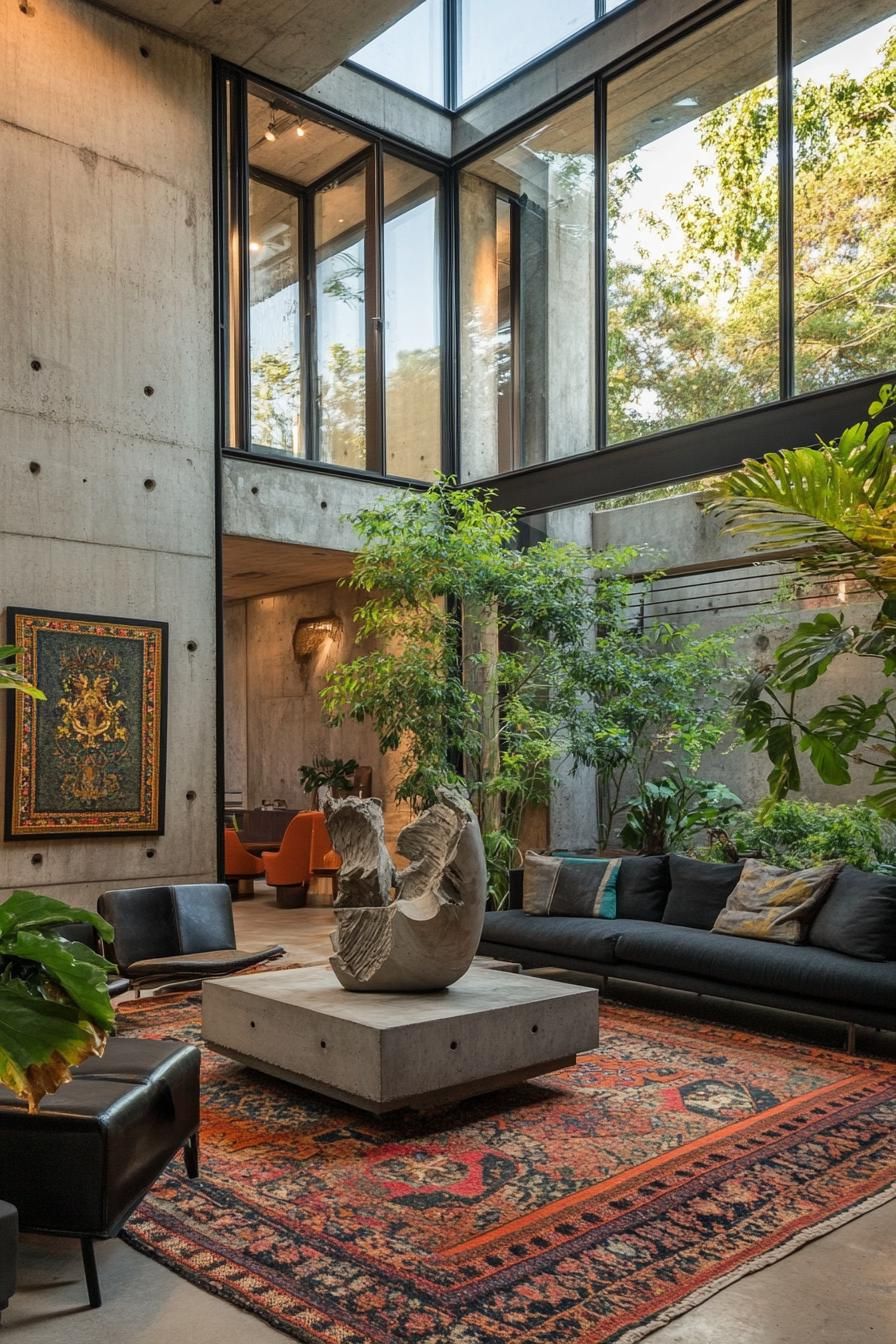 Modern Concrete Jungle Meets Cozy Oasis