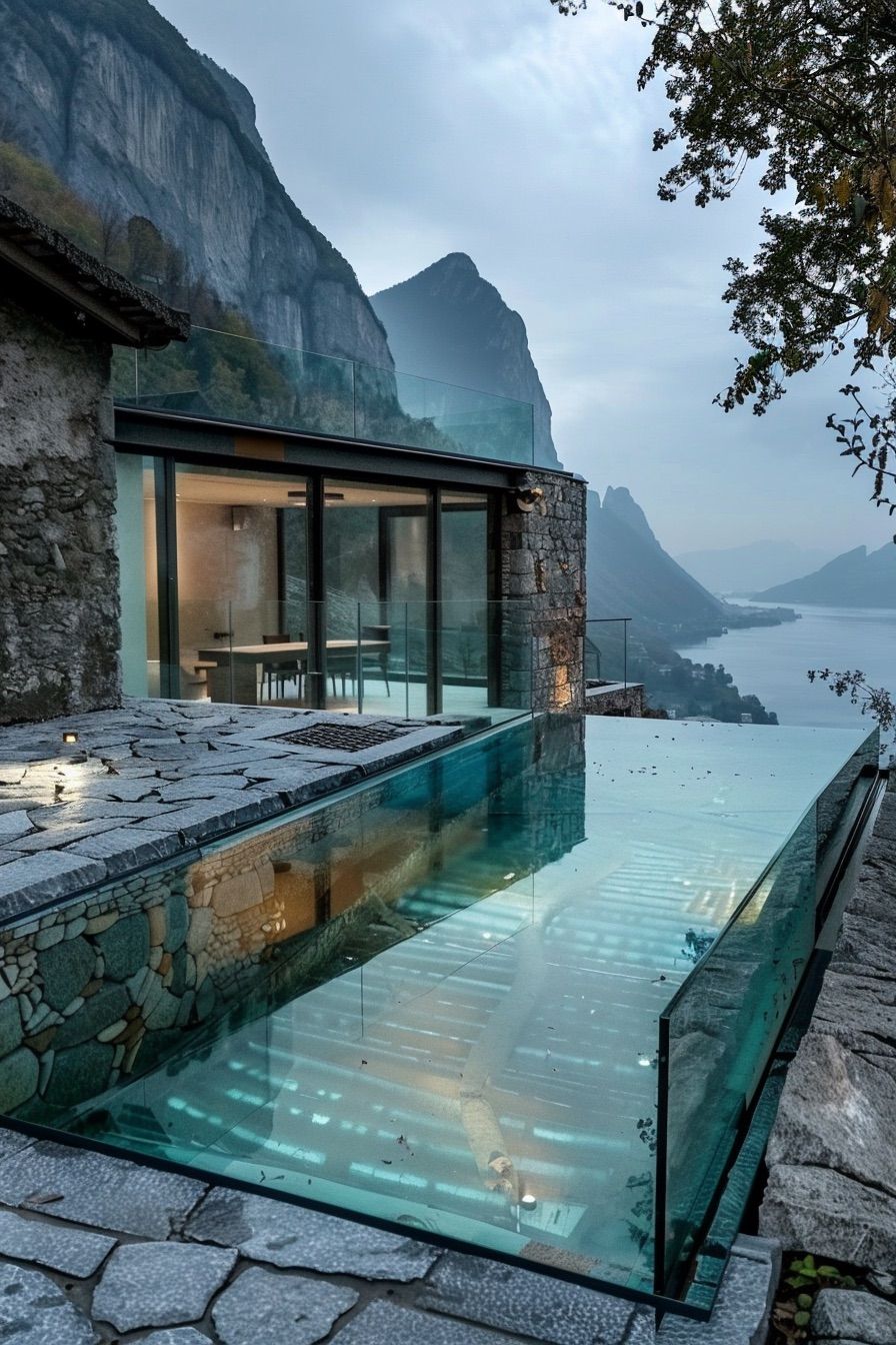 tiny cabin infinity pool