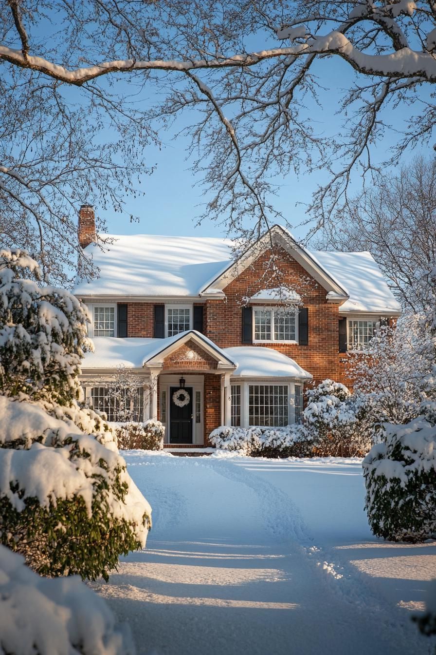 Snow-Covered Suburban Dream