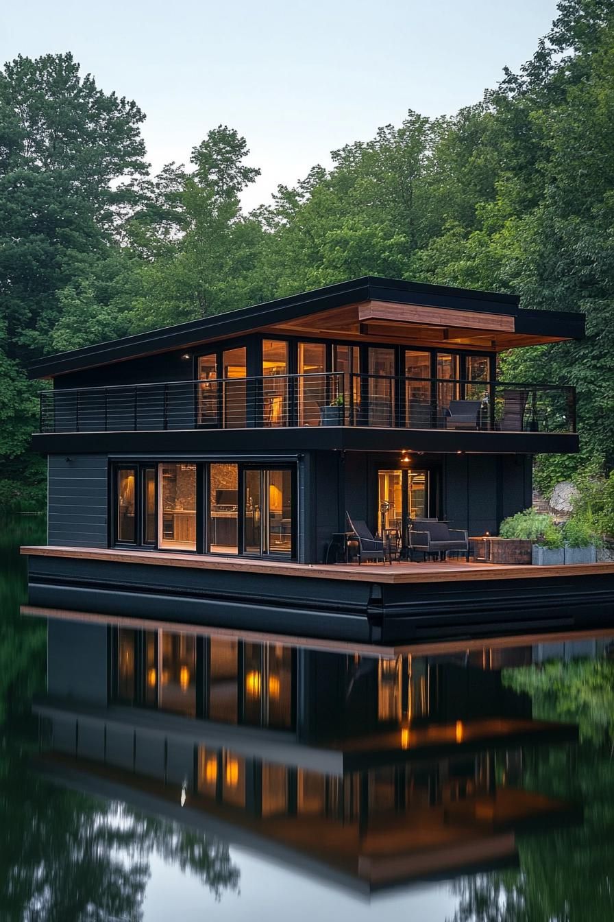 converted boathouse with rooftop deck on a beautiful lake 3
