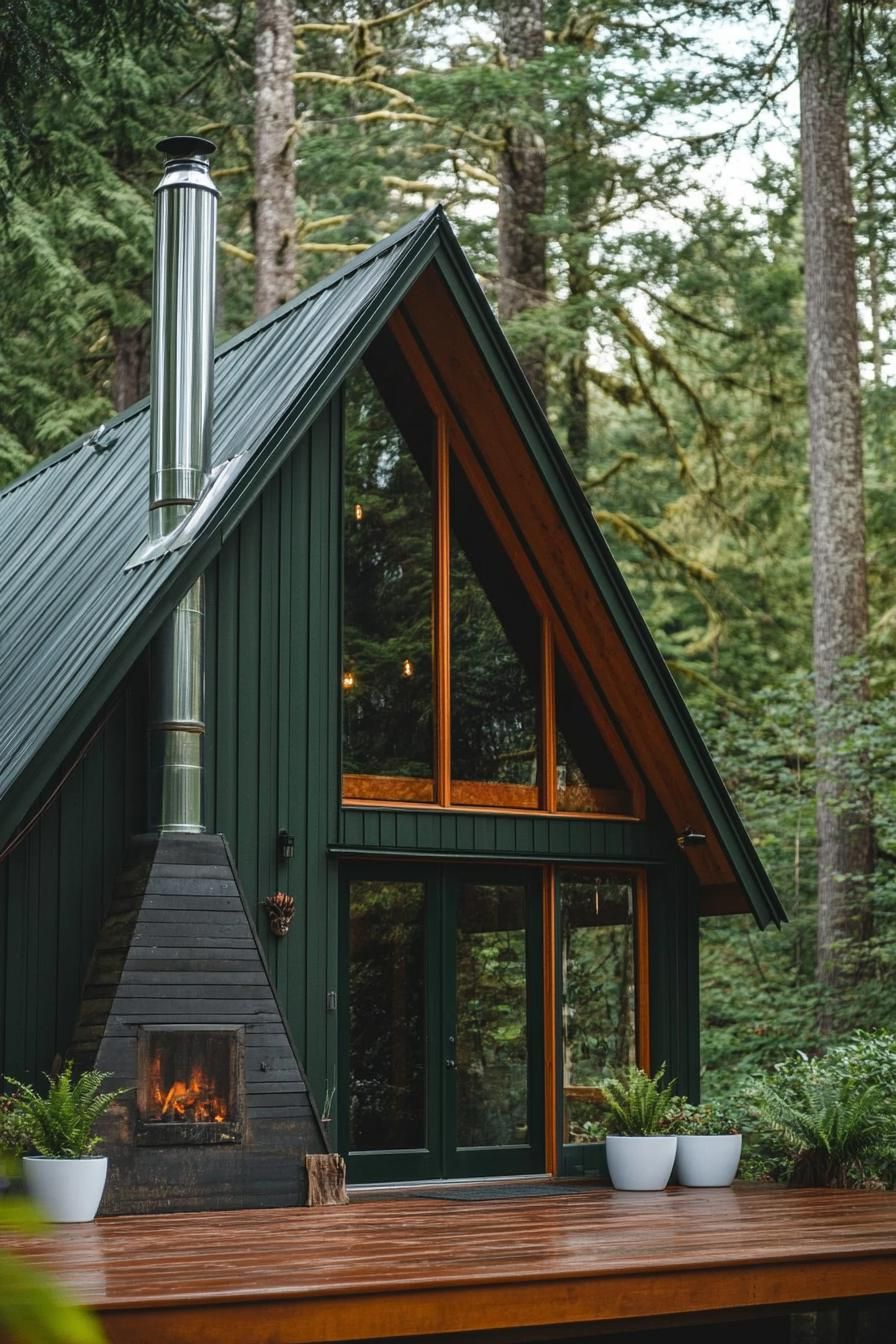 Dark Green Siding