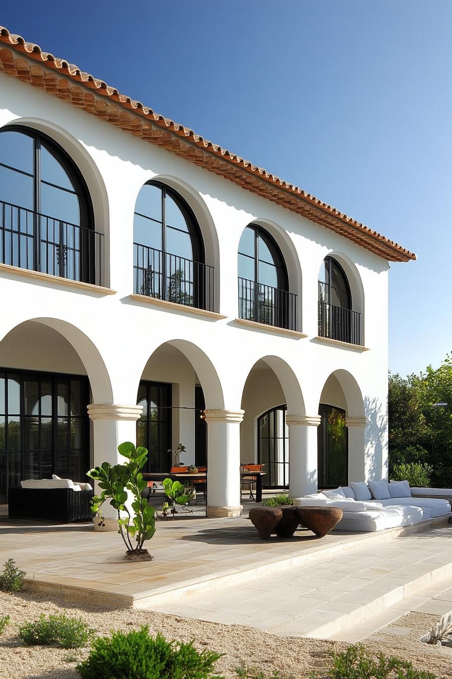 modern spanish villa with wraparound terrace with arches 3