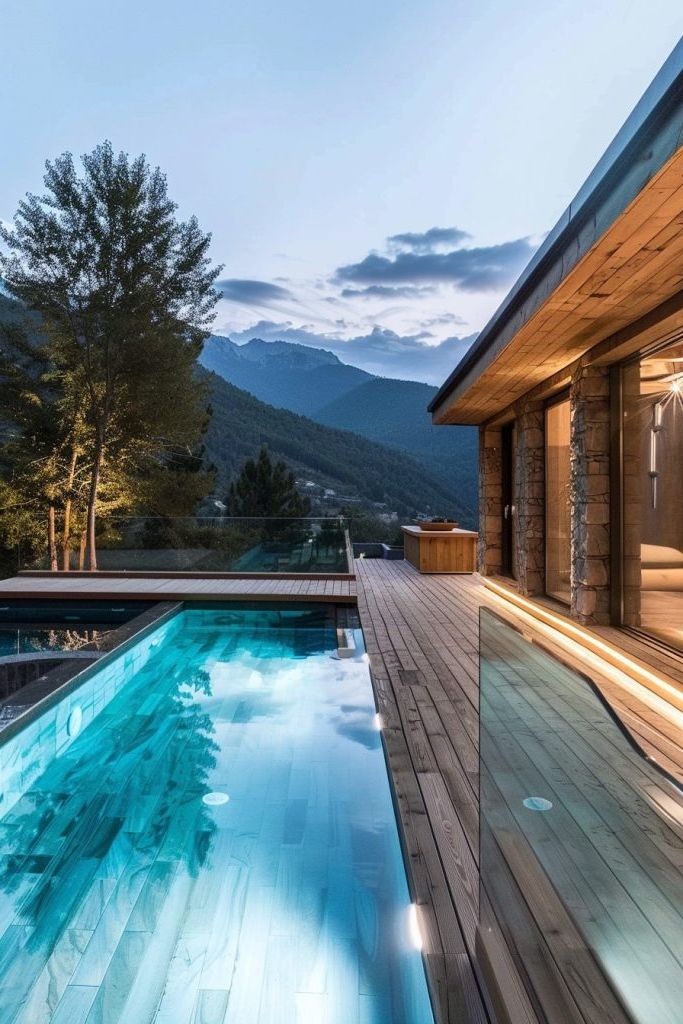 Pool With Built-in Sauna and Spa