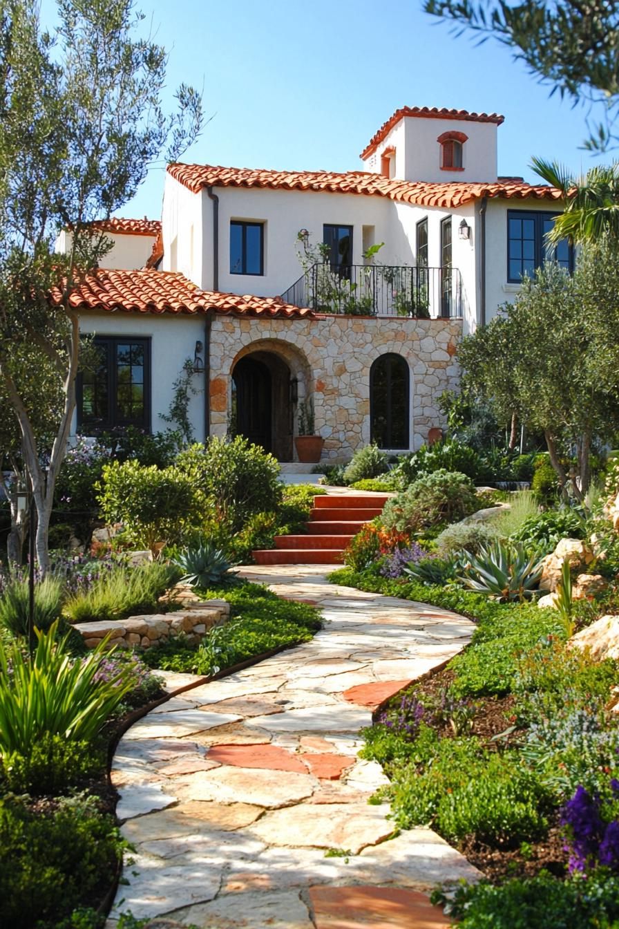 Stone or Terracotta Tiled Walkways and Pathways
