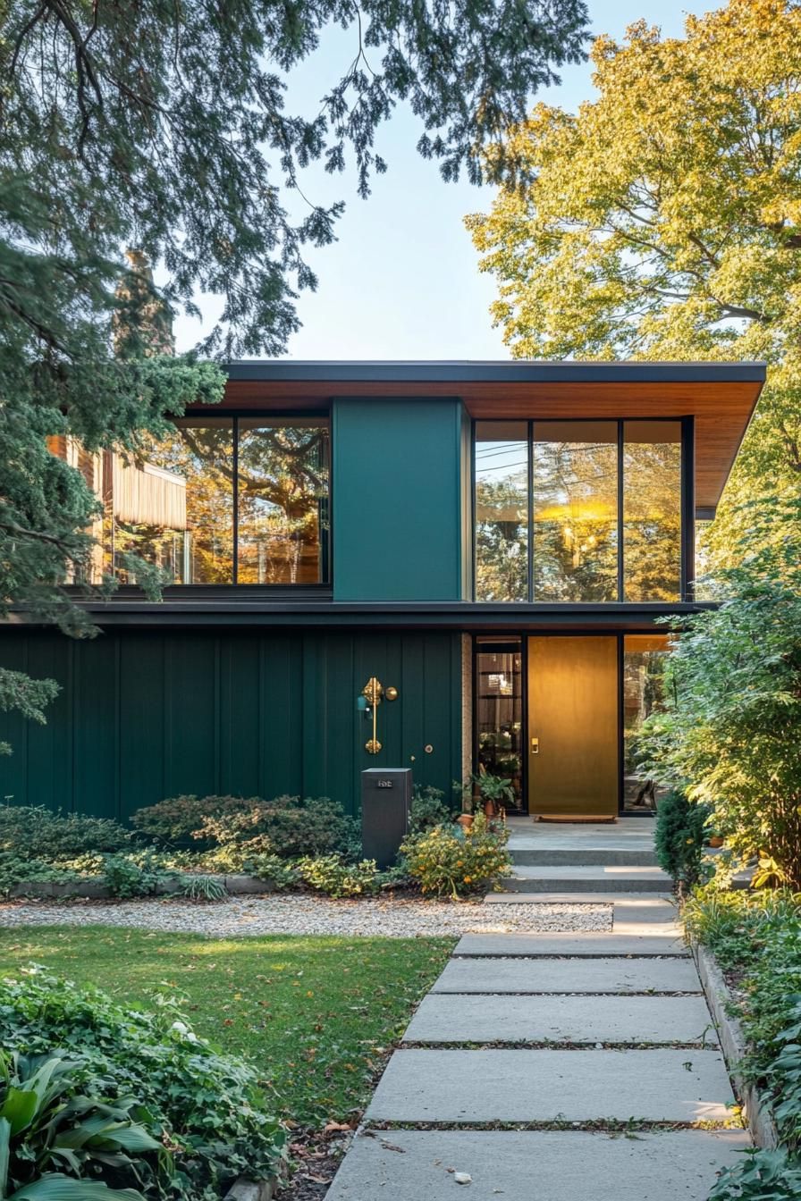 Forest Green and Teal With Brass Fixtures