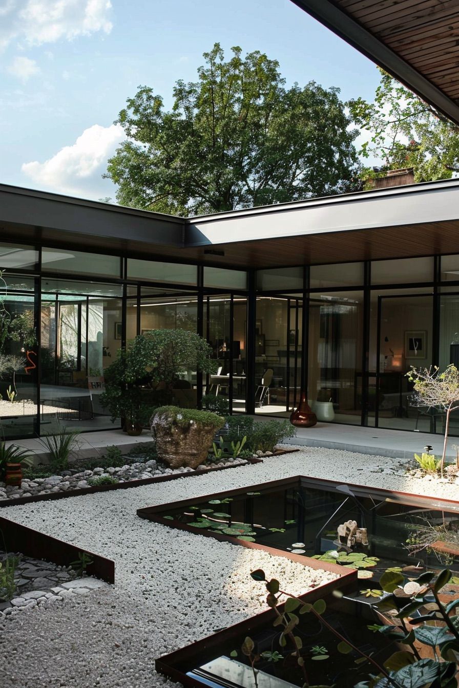 courtyard house gravel path