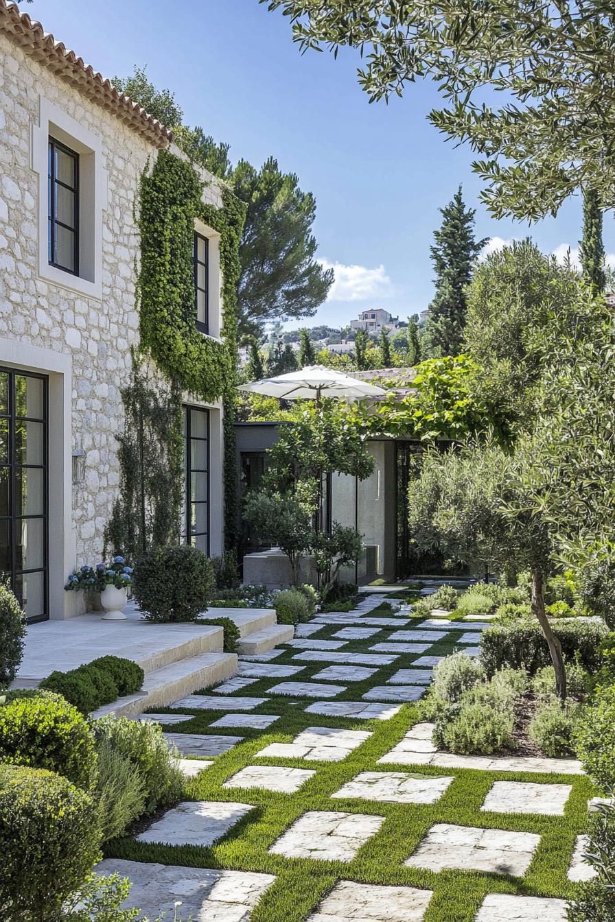 Limestone Walls and Geometric Garden Paths