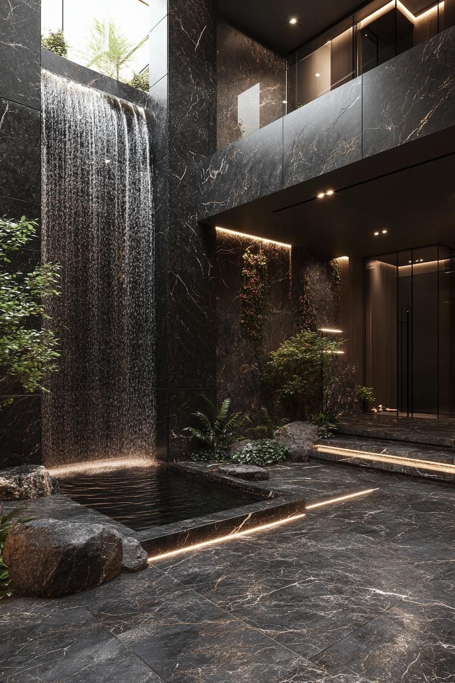 Exquisite Indoor Oasis: A Waterfall Wonder