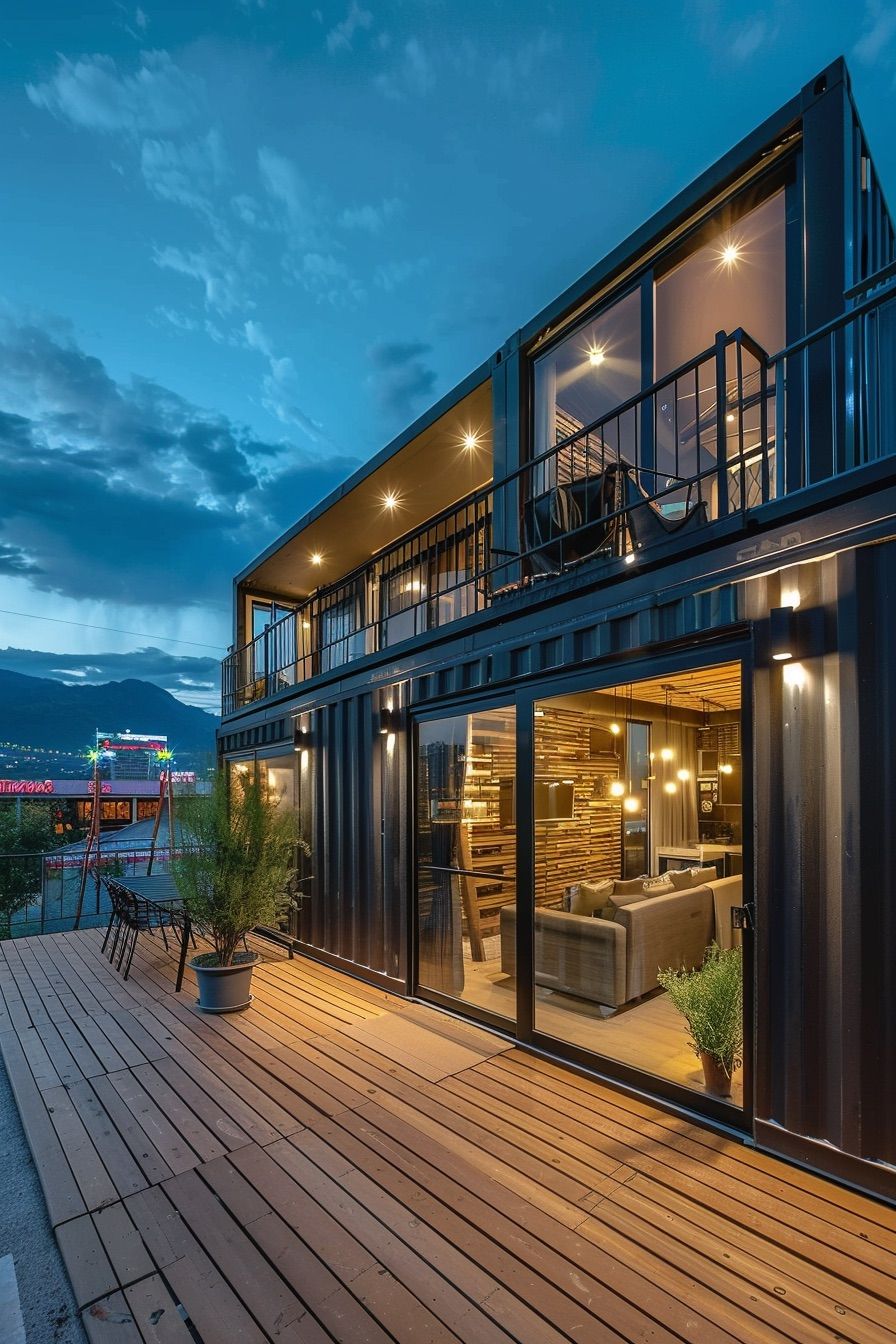 two story shipping container house
