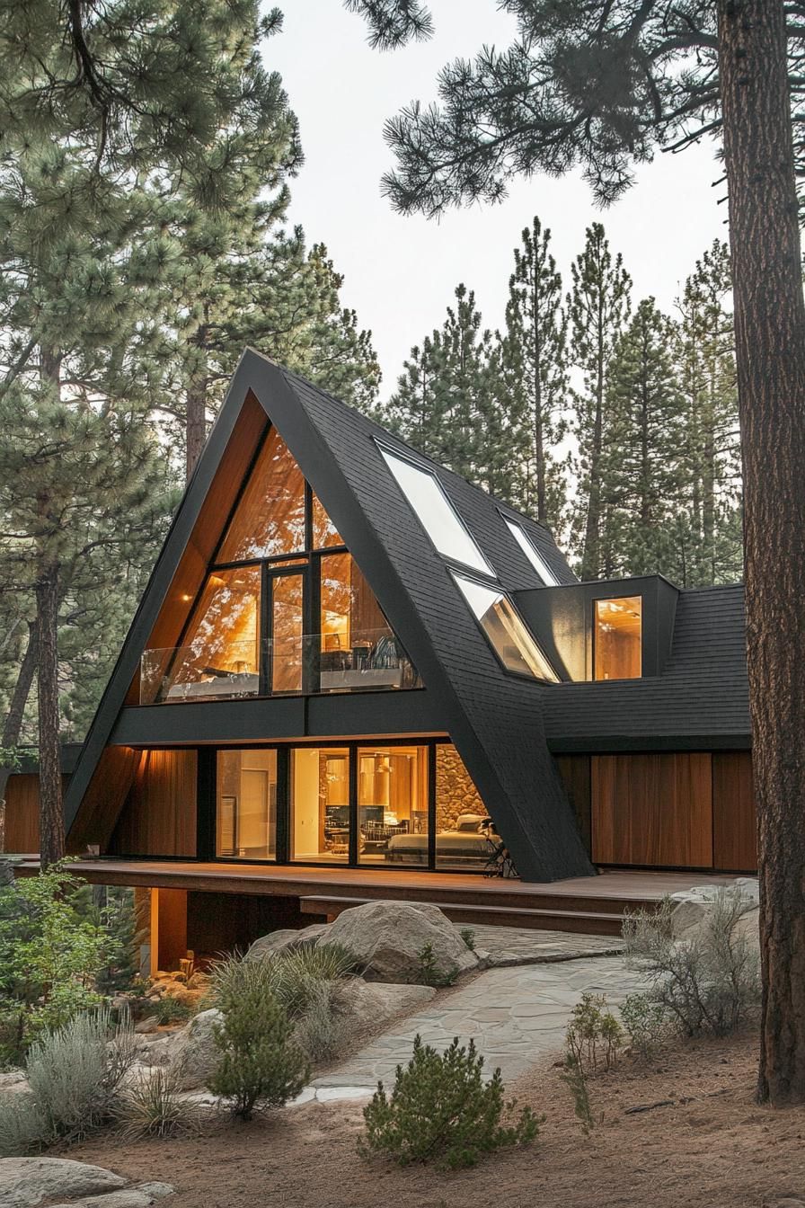 A-frame Cabin With Skylights