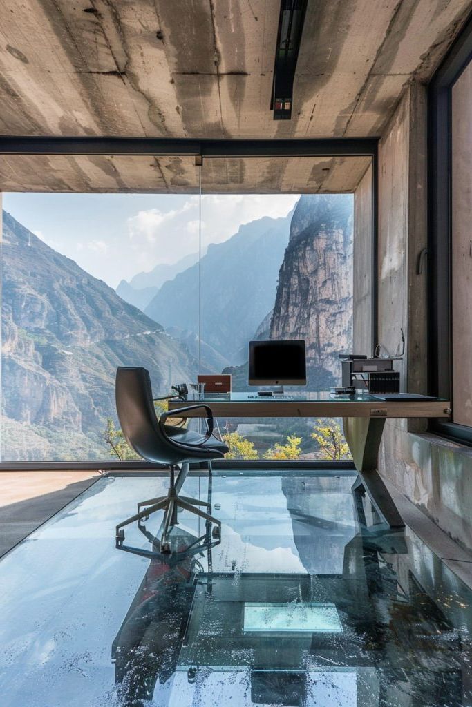 Cantilevered Office With Glass Floors
