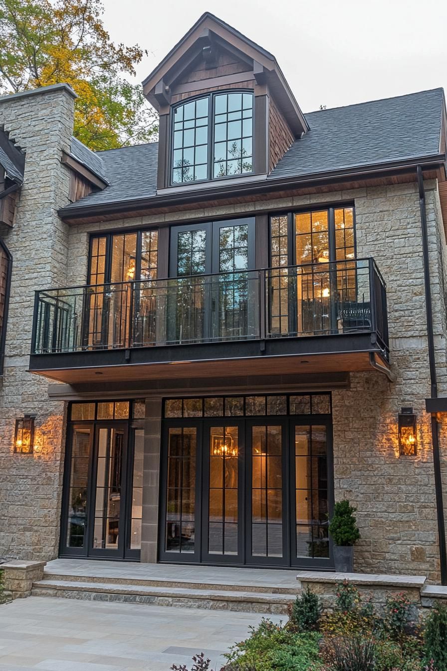 Second-story Balcony With Glass Railing