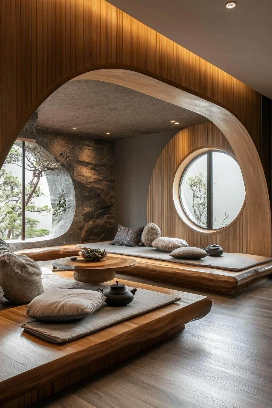 modern unique japanese style zen home tea ceremony area 3
