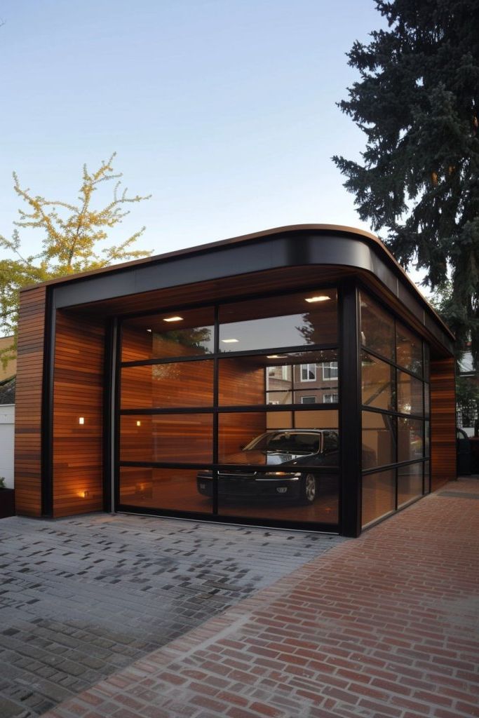 Prefab Garage with Glass Walls