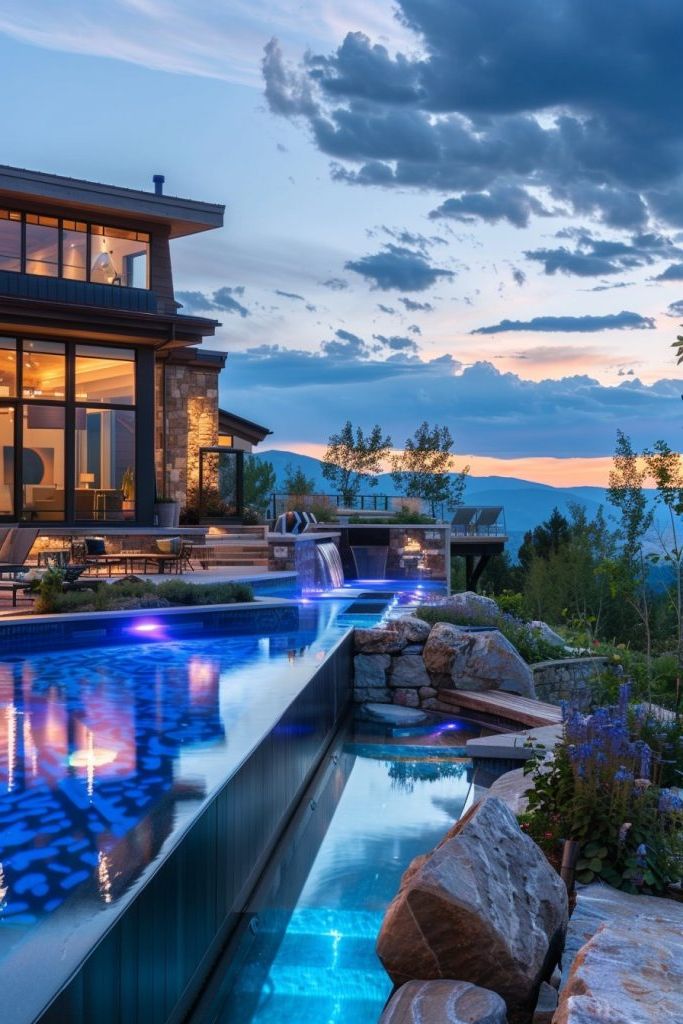 Pool With Underwater Speakers for Music