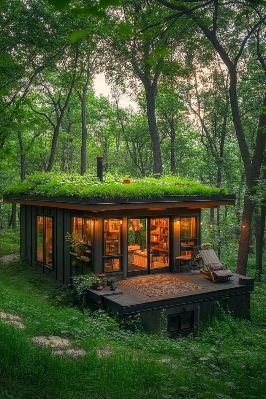 Tiny Homes With Green Roofs and Solar Panels