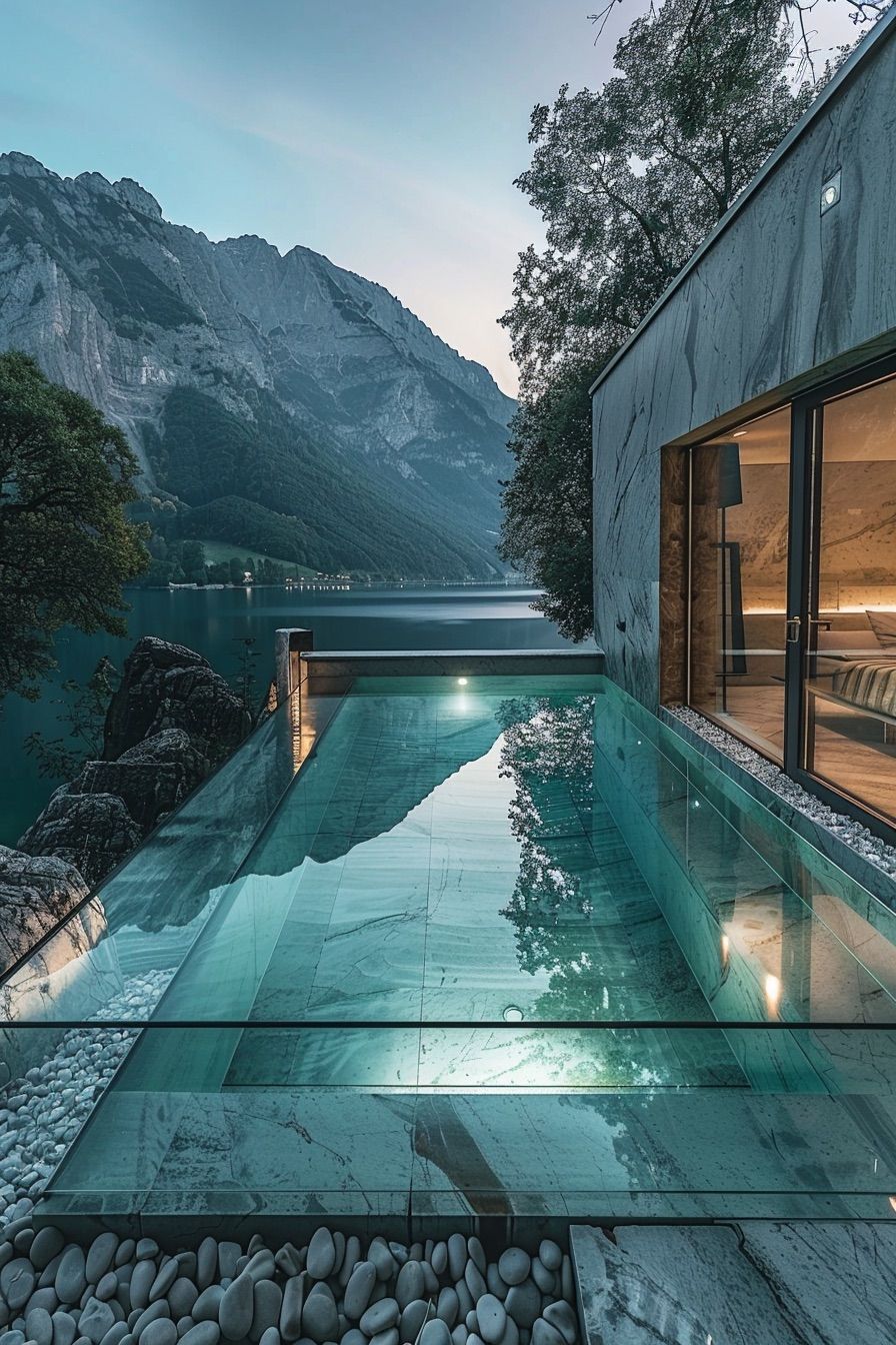 Infinity Pool Glass Cabin