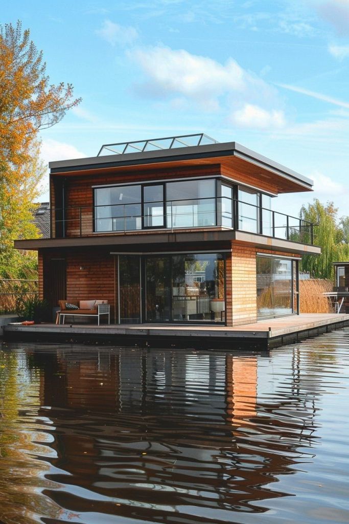 Floating Home With Retractable Roof