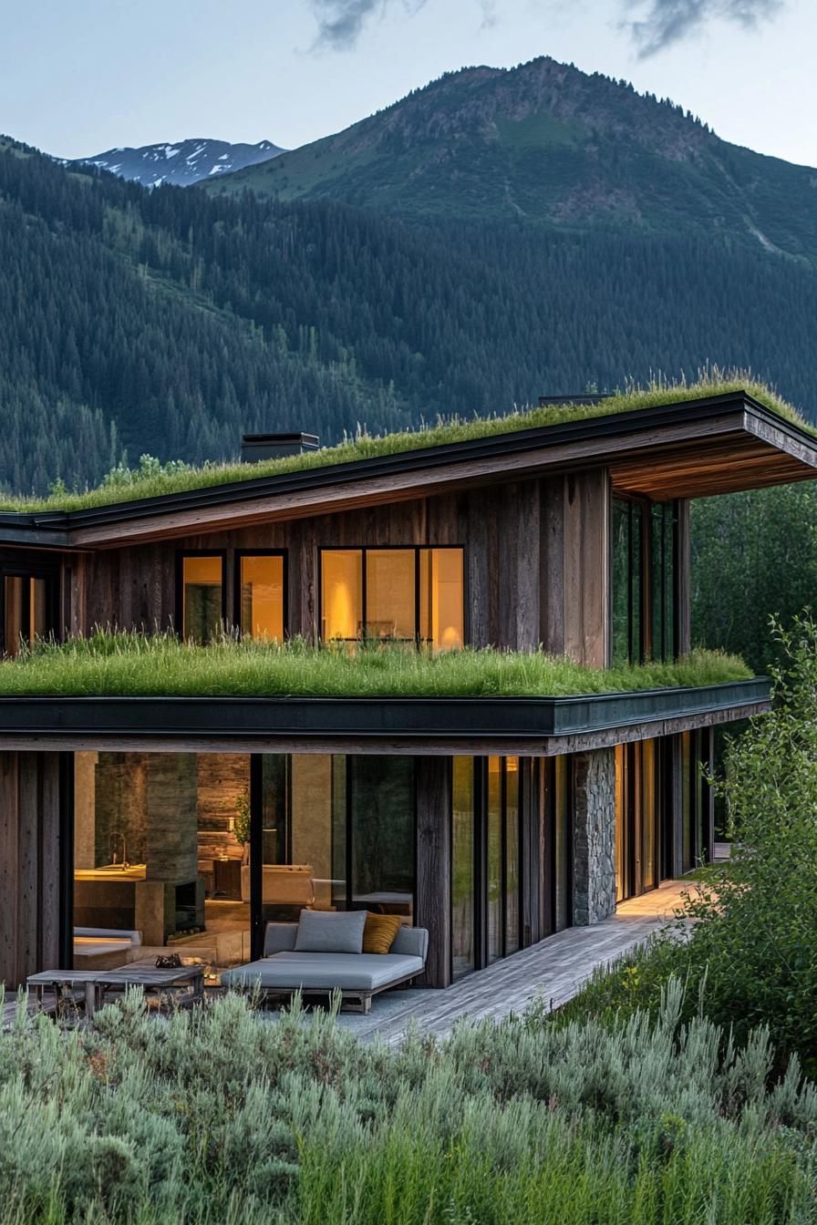 Reclaimed Wood With Eco-friendly Green Roofing