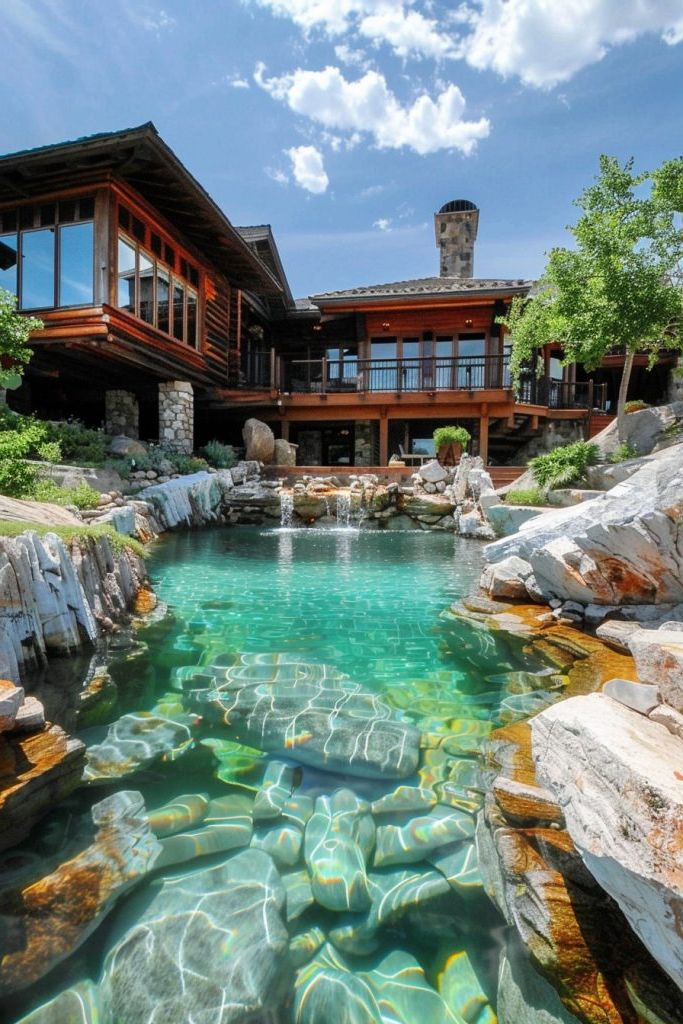 Natural Spring-fed Pool With Rock Formations