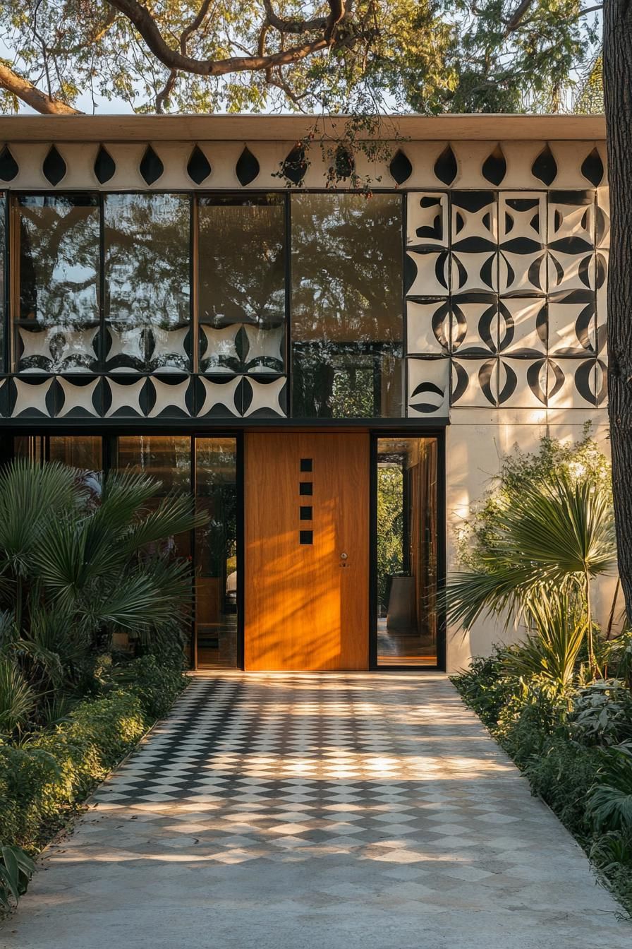 Bold Geometric Patterns On Facade