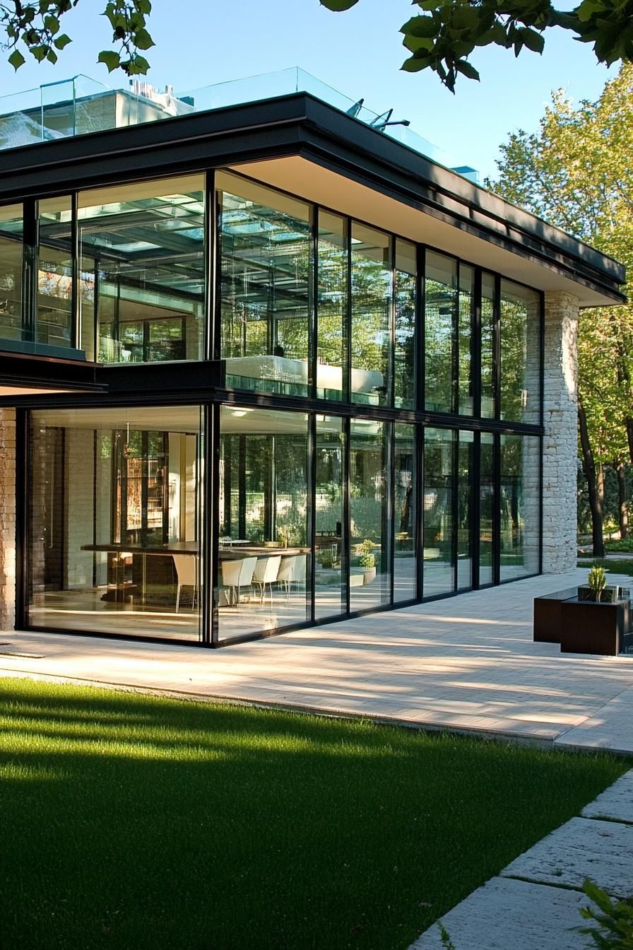 Glass-Walled Atrium