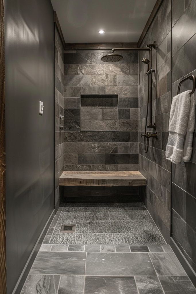 Pewter Grey Shower Walls