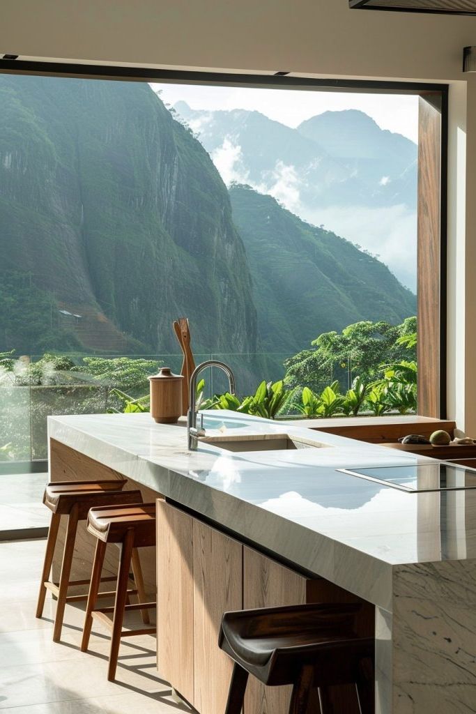 Elevated Kitchen Island With a View