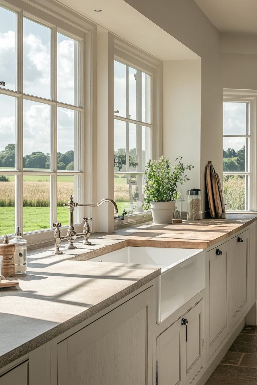 Open-concept Kitchen With Beams