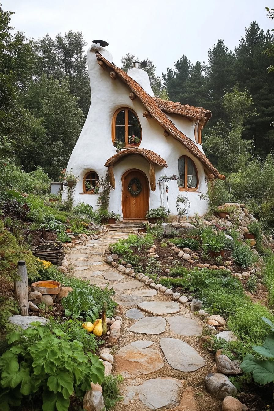 Eco-friendly Cob House With a Living Roof