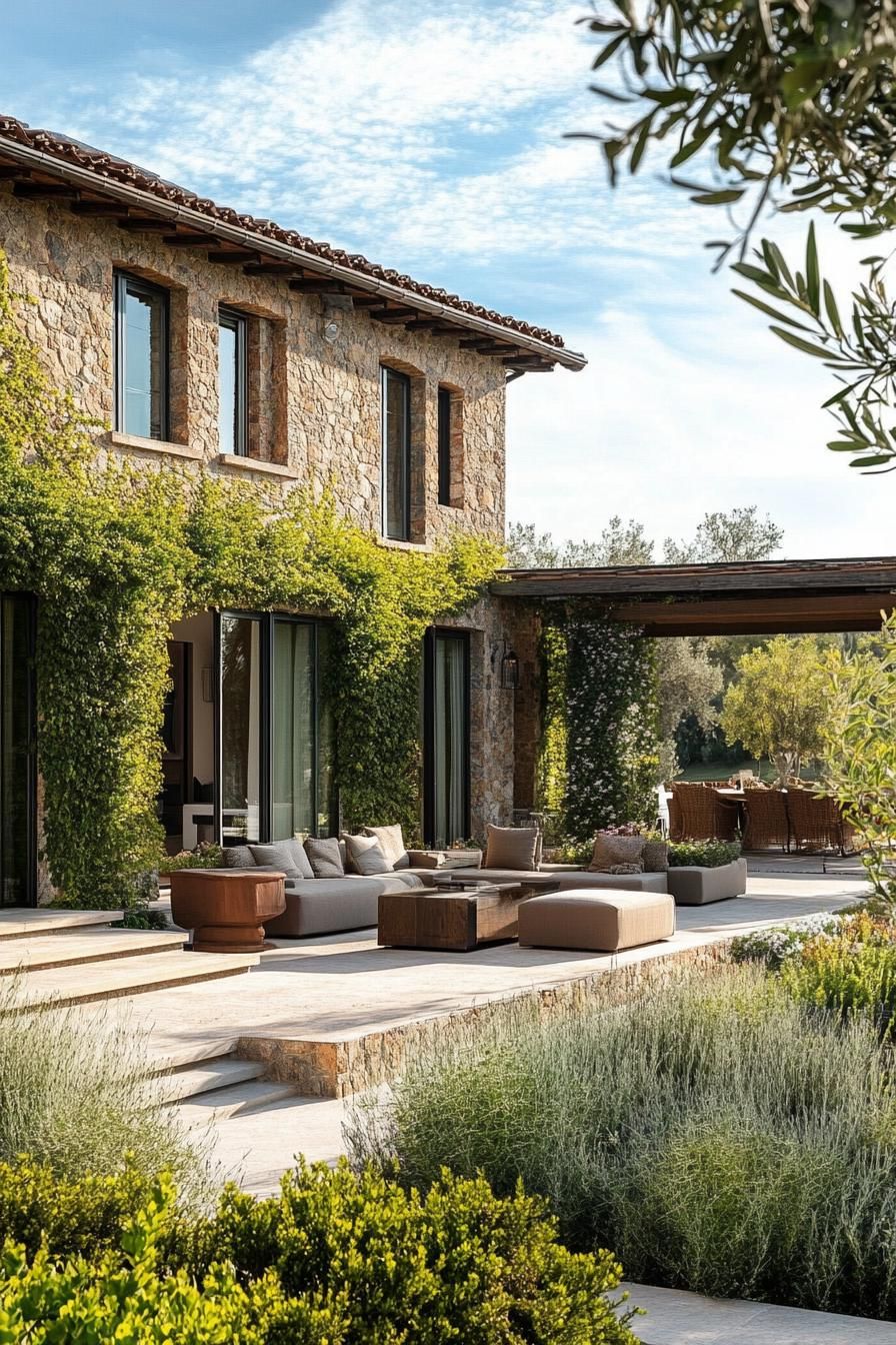 Earth-toned Exterior With Climbing Ivy