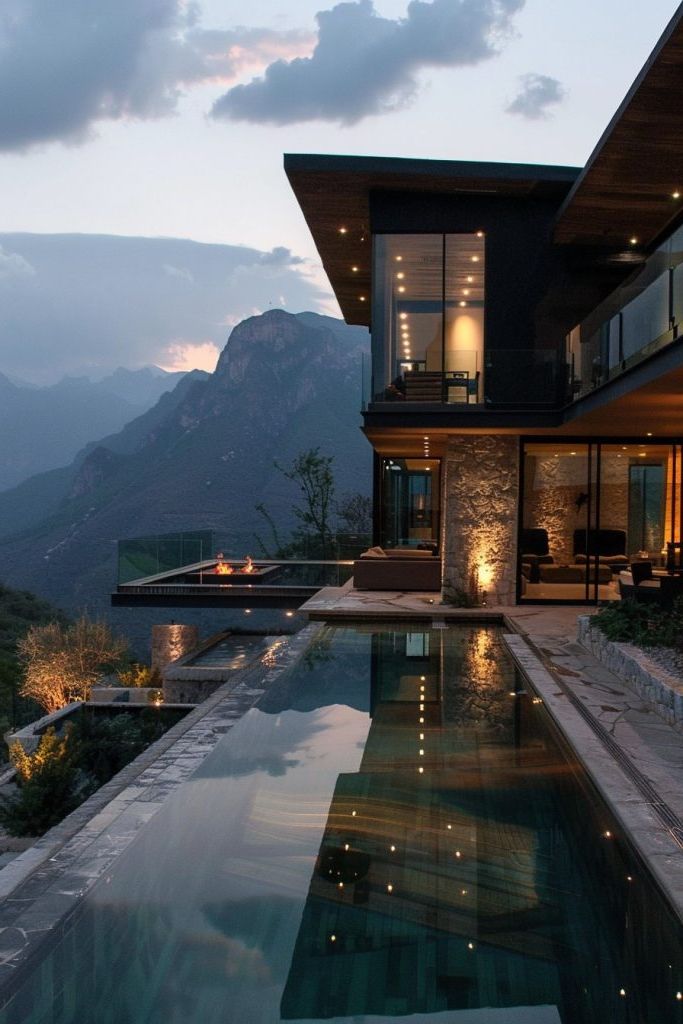 Infinity Pool Overlooking Mountain Ranges