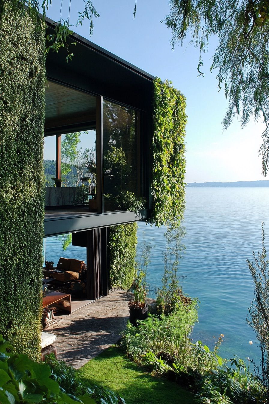 lakeside house green walls 3