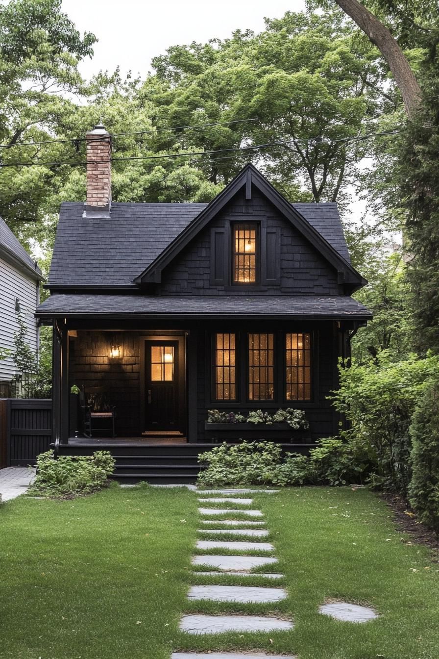Charming Black Cottage With a Cozy Vibe