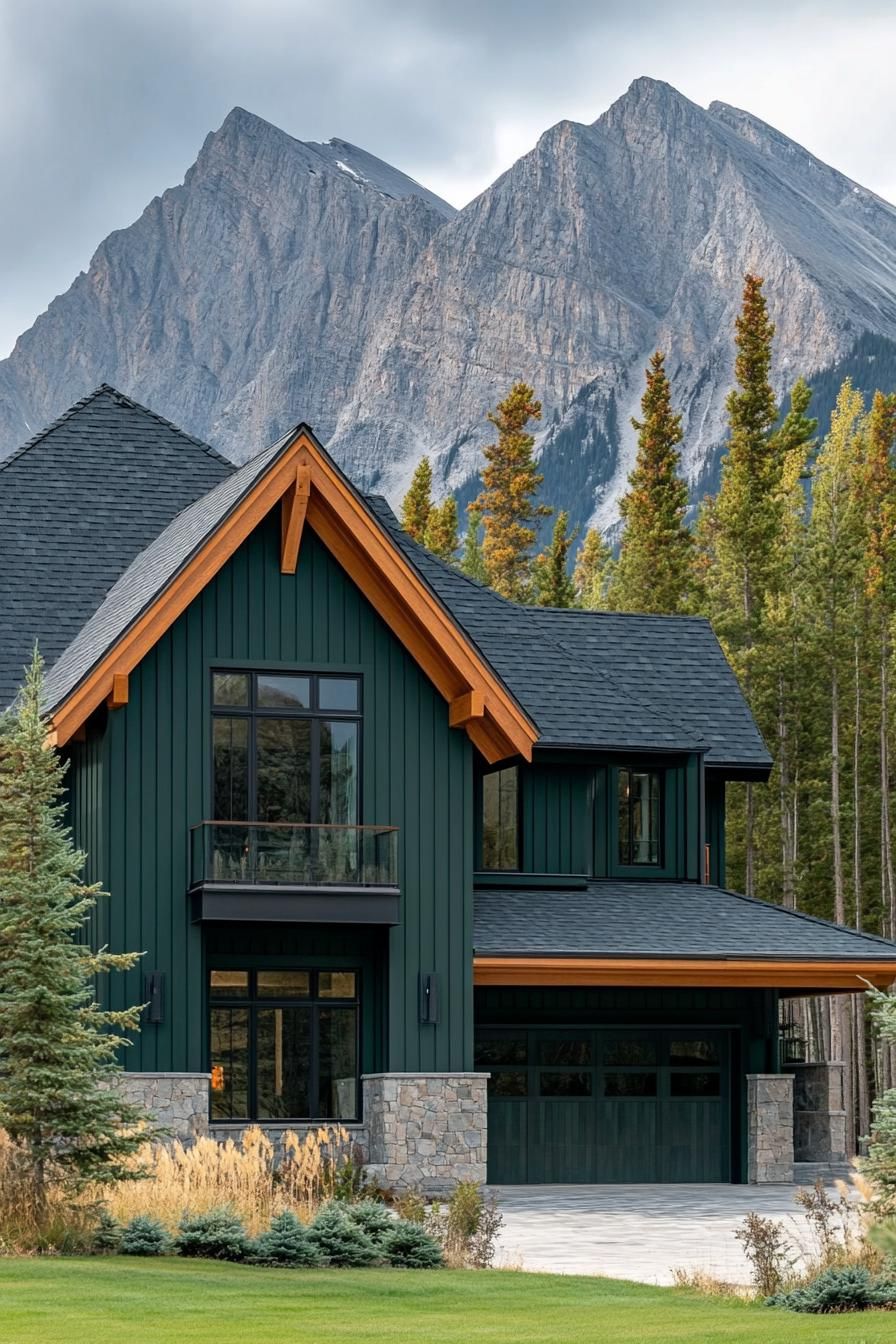 Stone and Wood Blend With Glass Accents