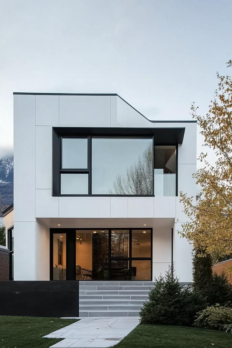 Contemporary Cube With a Panoramic Glass Wall