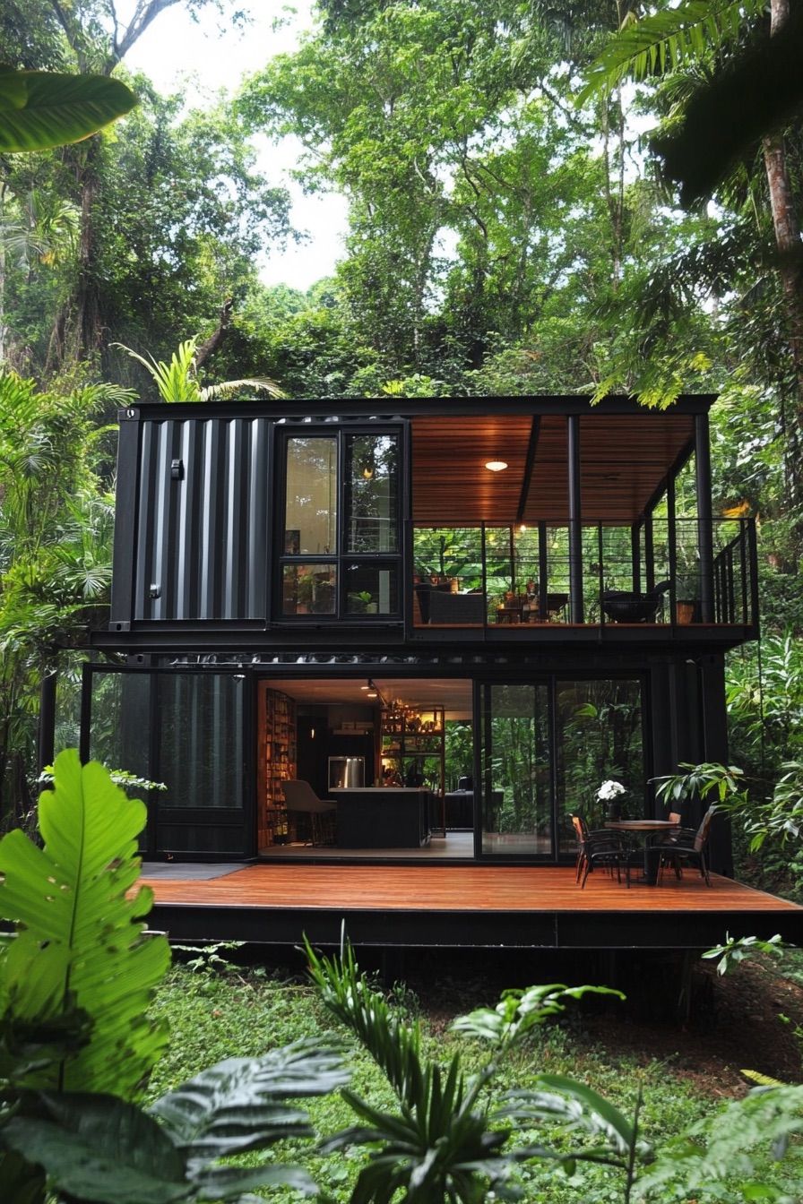 shipping container house deck 4