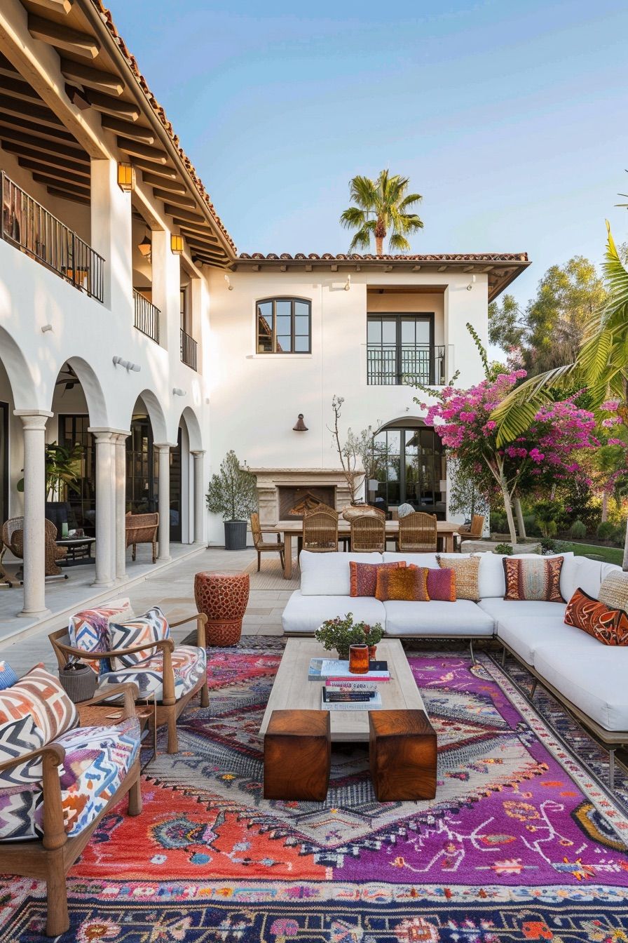 mediterranean house outdoor patio rug 4