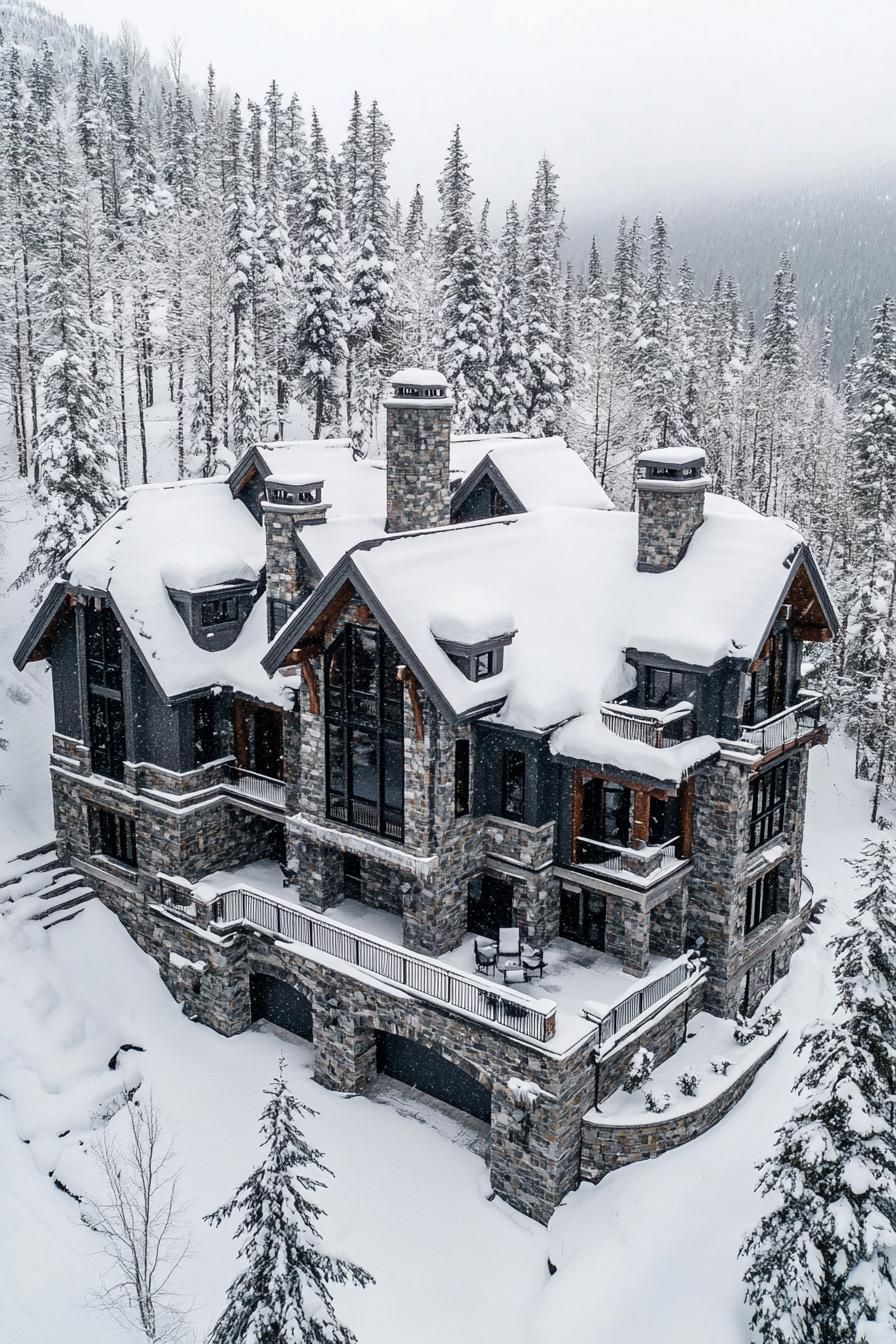 Snow-Capped Mountain Mansion