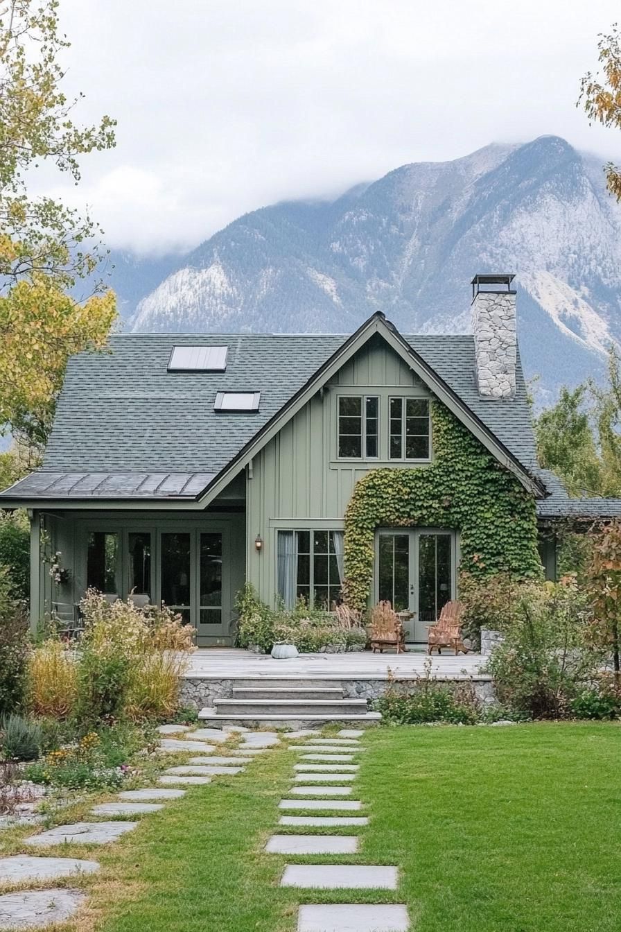 Pale Green With Vertical Garden Walls