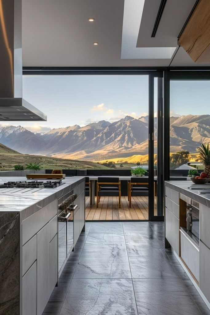 Tiered Garden Terraces Visible From Kitchen