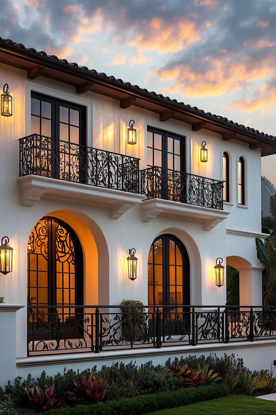 Balconies With Intricate Wrought-iron Railings