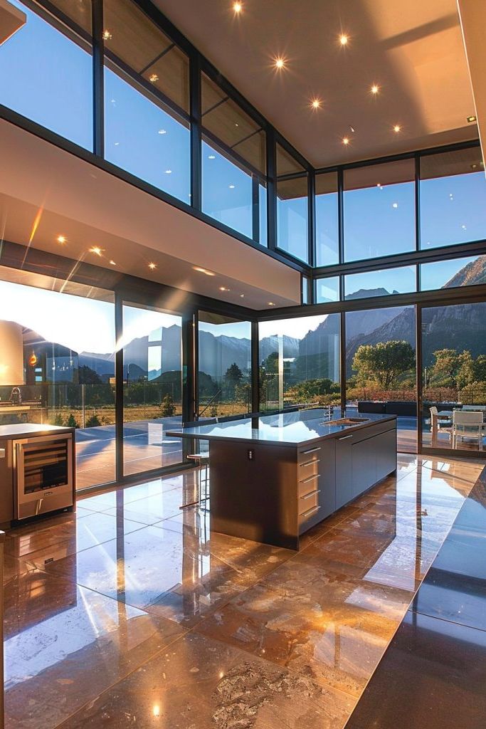 kitchen floor to ceiling windows