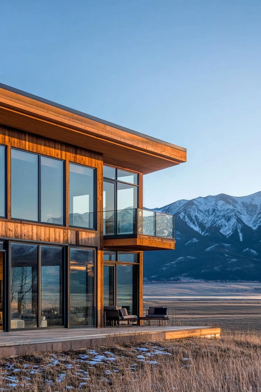 Reclaimed Wood Facade With Expansive Glass Windows