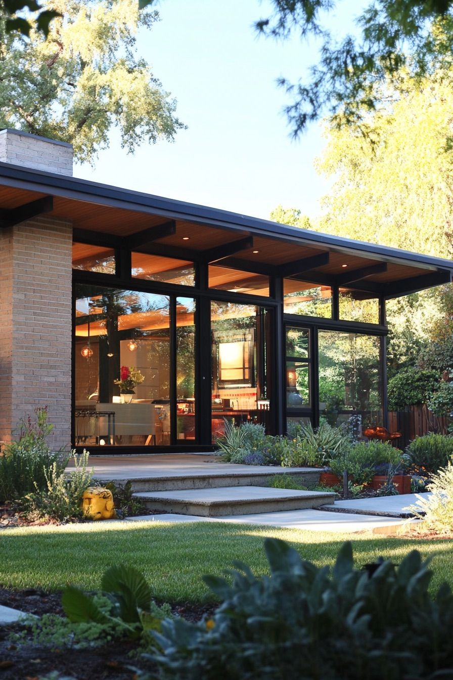 mid century modern house with clerestory windows 1